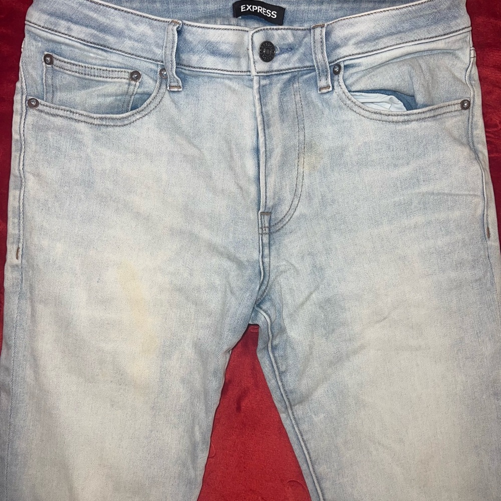 Express Men's Light Blue Skinny Jeans